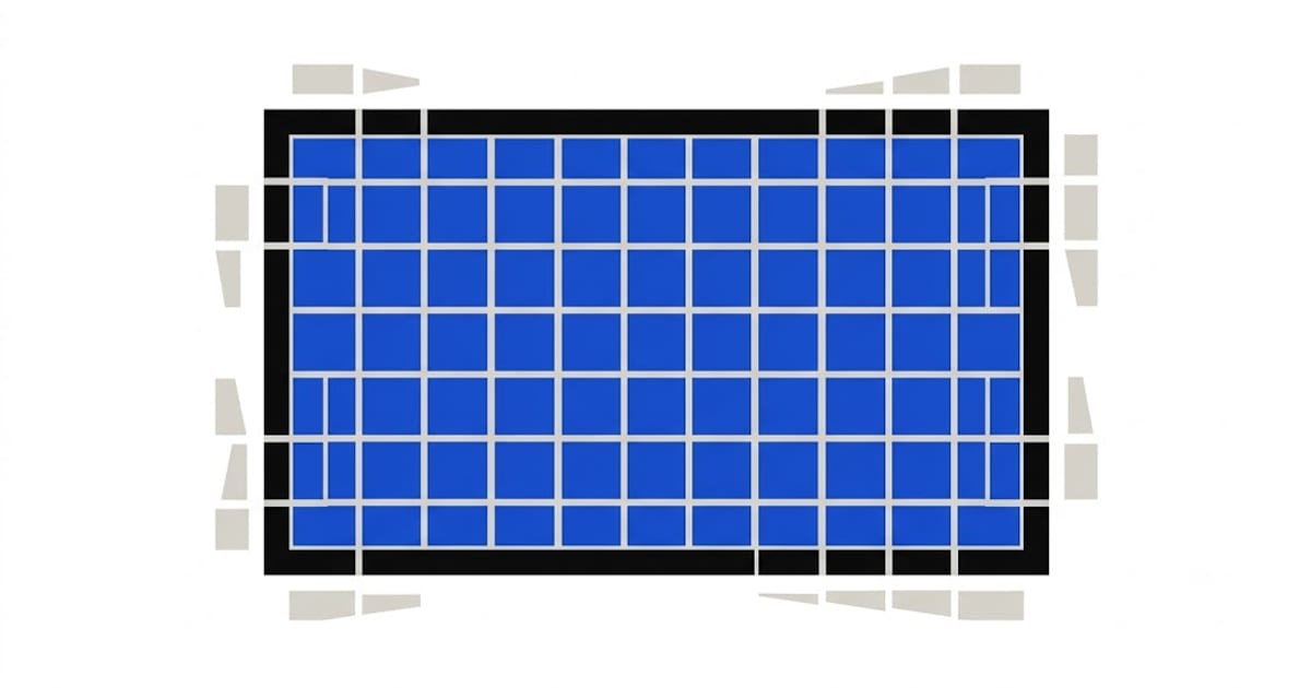 Perimeter tiles cut to waste while field tiles stay whole