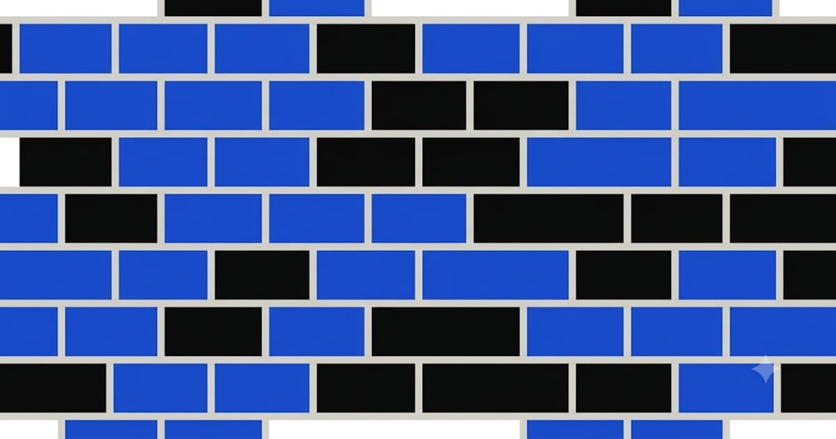 A rectangular tile grid seen from above with its joint network
