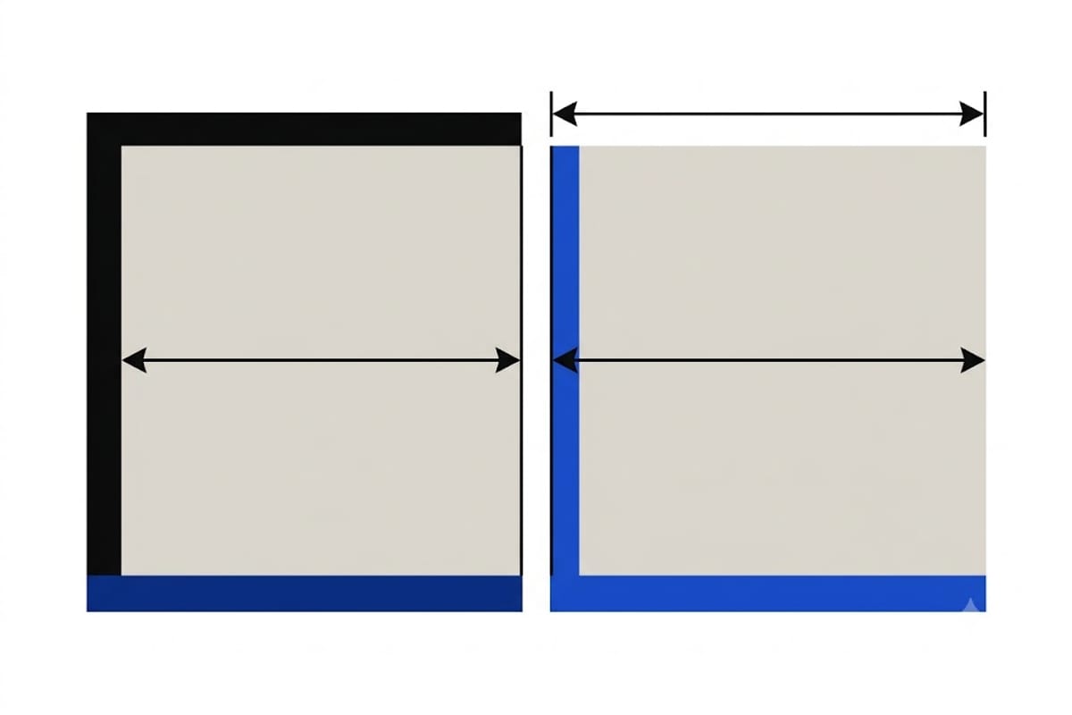 Nominal tile size against actual tile plus grout joint