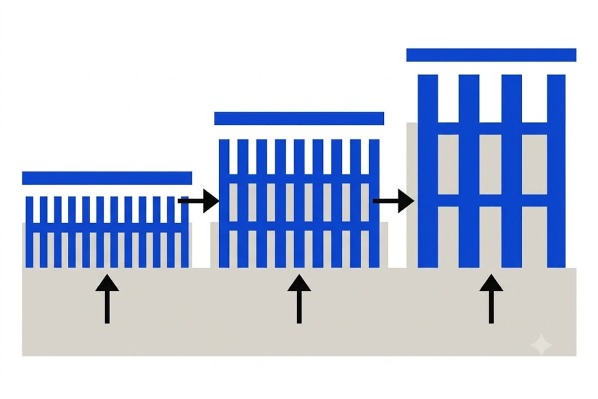 Ridge height changes with notch size