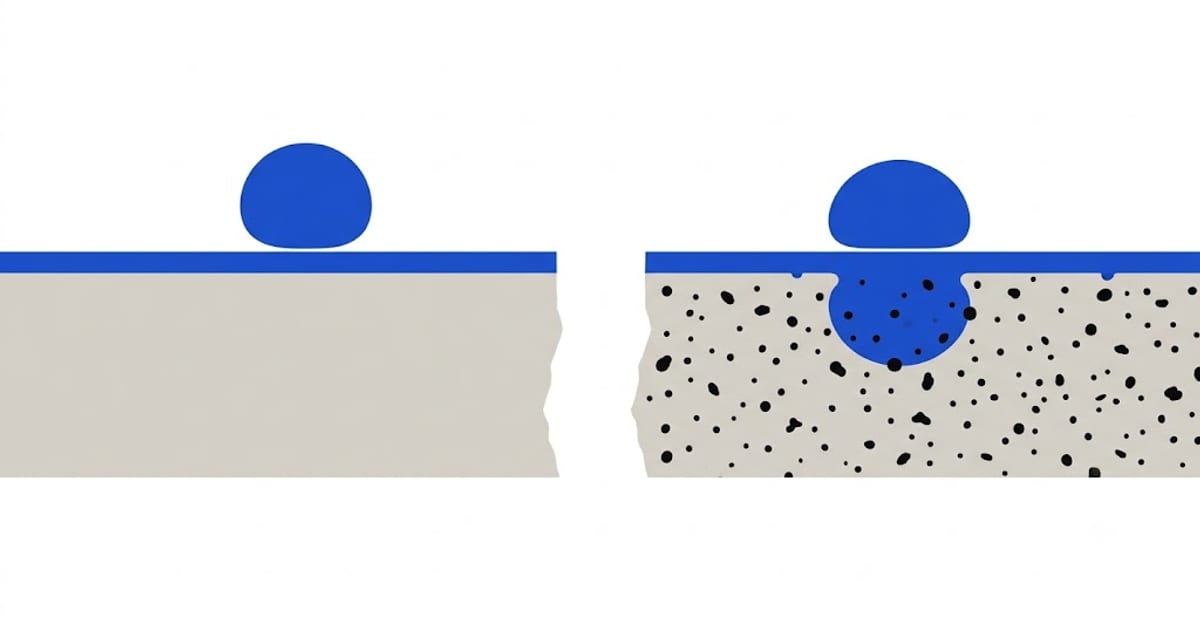 A dense porcelain body beside a porous ceramic one