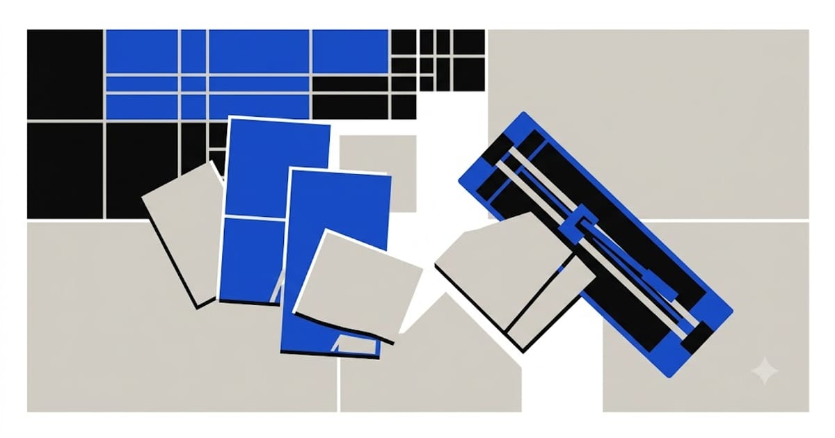 Offcut tiles beside a tile cutter